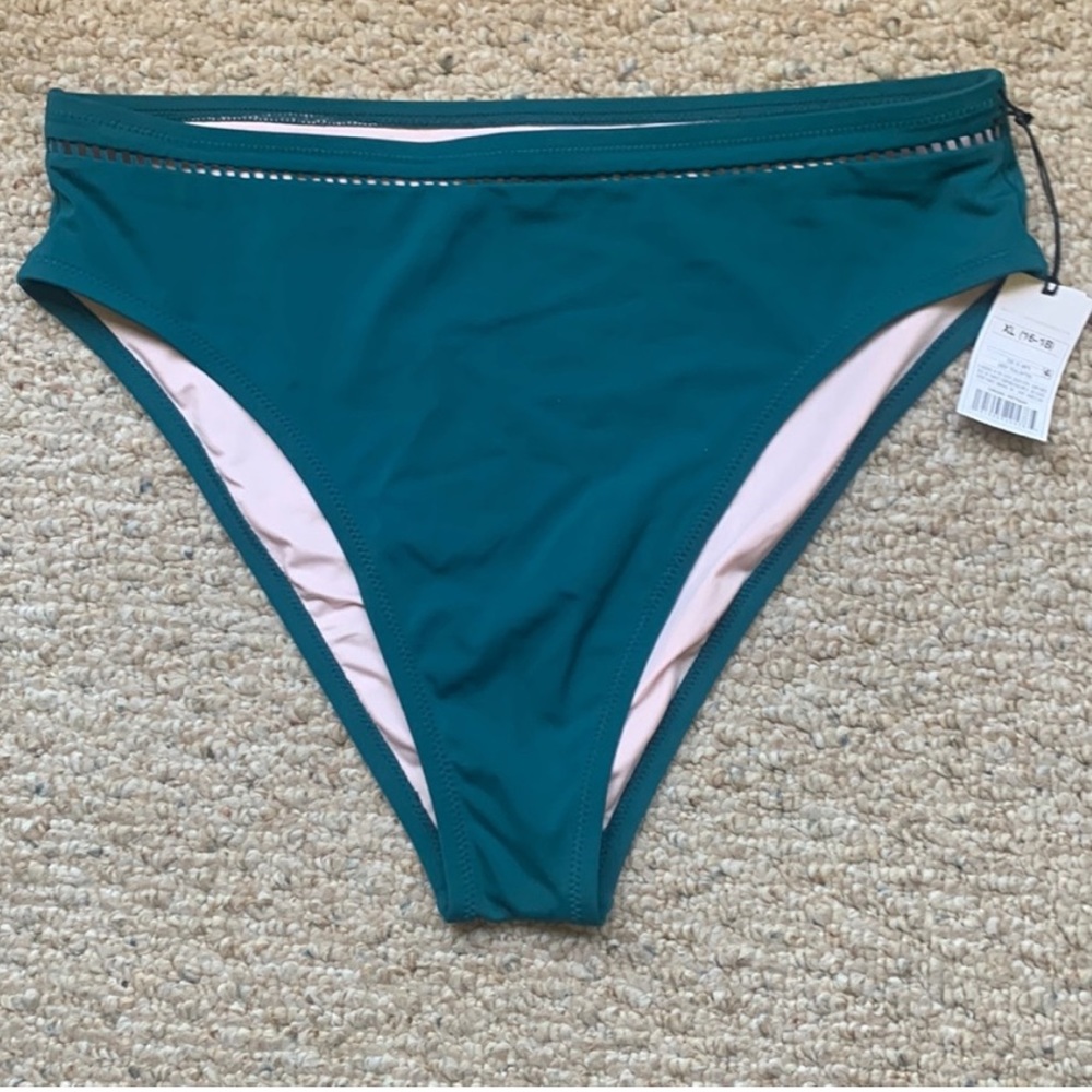 NWT SHADE & SHORE 2 pc. Bikini top & bottoms in Deep Teal - Size XL - Picture 3 of 16